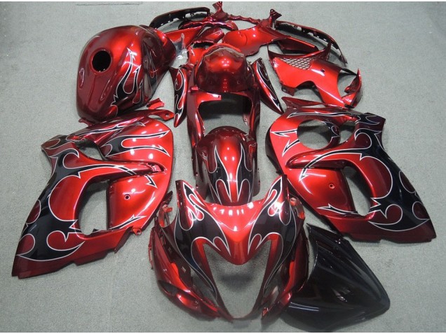Suzuki GSXR 1300 Hayabusa 2008-2019 - Vermelho Preto Chama