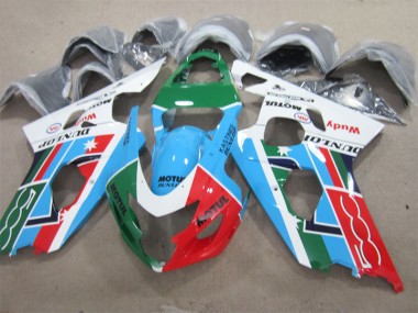 Suzuki GSXR 600 K1 K2 K3 2001-2003 - Azul Verde Branco Motul