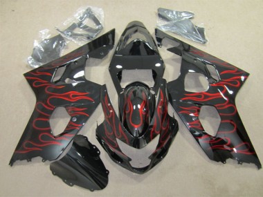 Suzuki GSXR 600 K4 2004-2005 - Preto Vermelho Chama