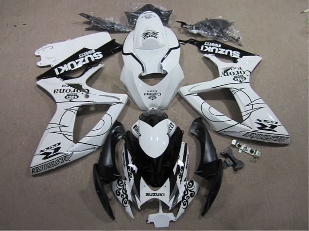 Suzuki GSXR 600 K6 2006-2007 - Branco Preto Corona Extra Suzuki GSXR 600 K6 2006-2007 - Branco Preto Corona Extra