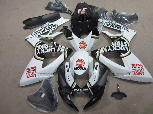 Suzuki GSXR 600 K6 2006-2007 - Preto Branco Lucky Strike Motul Suzuki GSXR 600 K6 2006-2007 - Preto Branco Lucky Strike Motul