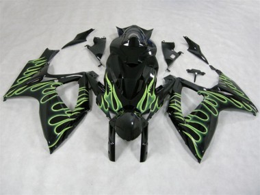 Suzuki GSXR 600 K6 2006-2007 - Preto Verde Chama