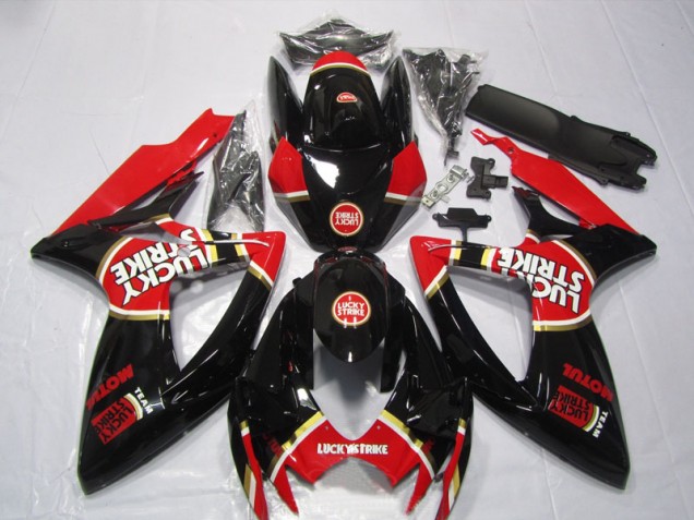 Suzuki GSXR 600 K6 2006-2007 - Preto Vermelho Lucky Strike Motul Suzuki GSXR 600 K6 2006-2007 - Preto Vermelho Lucky Strike Motul
