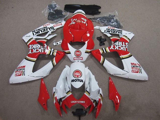 Suzuki GSXR 600 K6 2006-2007 - Vermelho Branco Lucky Strike Motul Suzuki GSXR 600 K6 2006-2007 - Vermelho Branco Lucky Strike Motul
