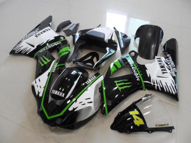 Yamaha R1 2000-2001 - Preto Branco Verde Monster