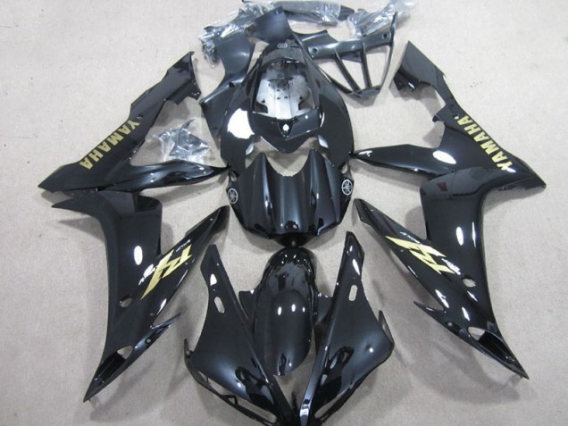 Yamaha R1 2004-2006 - Preto Branco Ouro Decalque
