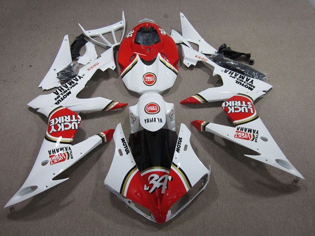 Yamaha R1 2004-2006 - Vermelho Branco Lucky Strike