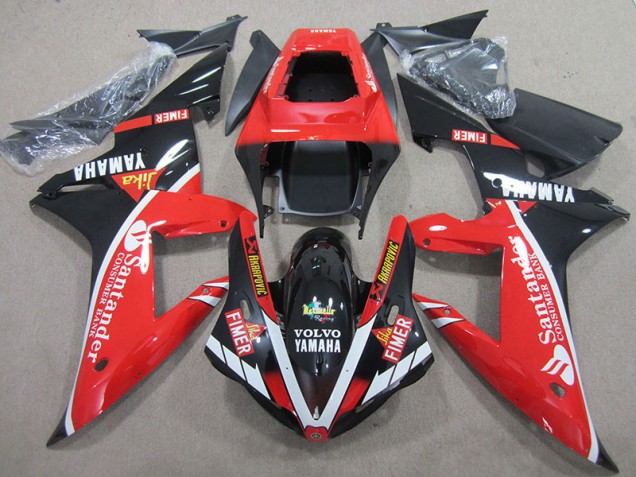 Yamaha R1 2004-2006 - Vermelho Preto Branco Santander
