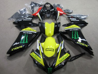 Yamaha R1 2007-2008 - Preto Amarelo Motul Leovince