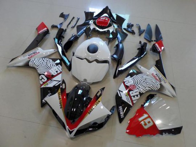Yamaha R1 2007-2008 - Preto Branco Vermelho