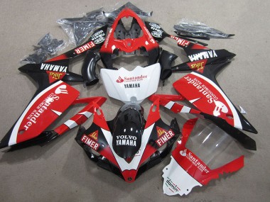 Yamaha R1 2007-2008 - Preto Vermelho Branco Santander