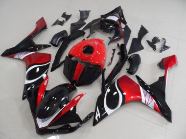 Yamaha R1 2007-2008 - Preto Vermelho Brilhante