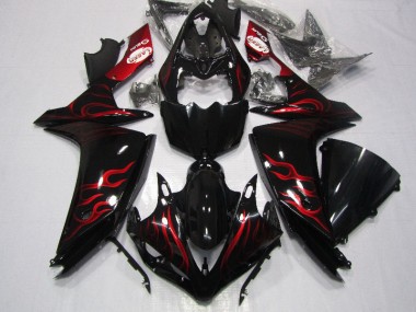 Yamaha R1 2007-2008 - Preto Vermelho Chama