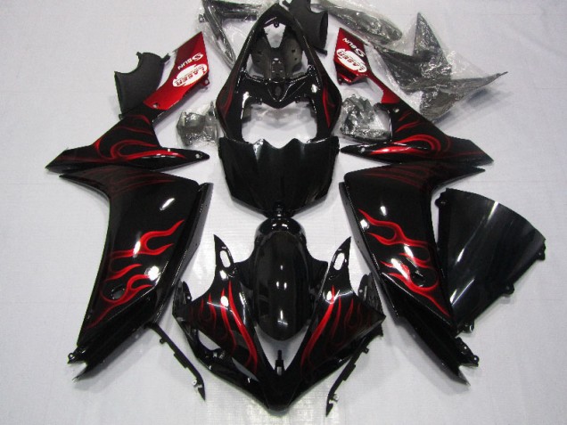 Yamaha R1 2007-2008 - Preto Vermelho Chama Yamaha R1 2007-2008 - Preto Vermelho Chama