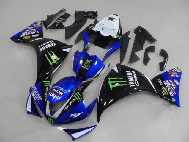 Yamaha R1 2009-2011 - Azul Preto Monster Yamaha R1 2009-2011 - Azul Preto Monster