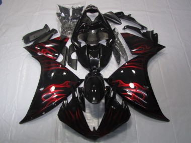 Yamaha R1 2009-2011 - Preto Vermelho Chama