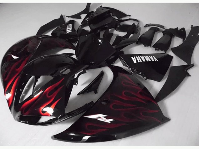 Yamaha R1 2009-2011 - Vermelho Preto Chama