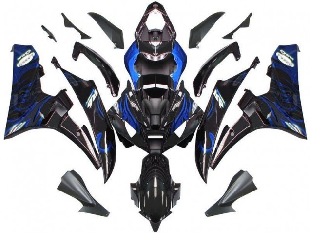 Yamaha R6 2006-2007 - Preto Azul Chama Yamaha R6 2006-2007 - Preto Azul Chama