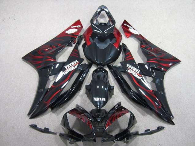 Yamaha R6 2006-2007 - Preto Vermelho Chama Yamaha R6 2006-2007 - Preto Vermelho Chama