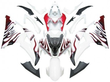 Yamaha R6 2008-2016 - Branco Vermelho Chama R6