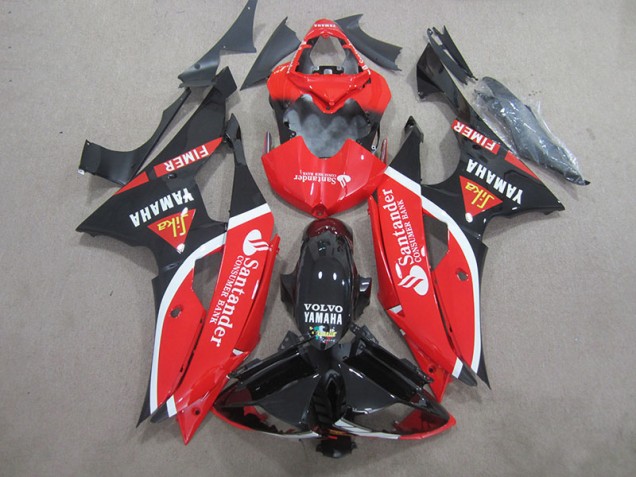 Yamaha R6 2008-2016 - Preto Vermelho Branco Santander Yamaha R6 2008-2016 - Preto Vermelho Branco Santander